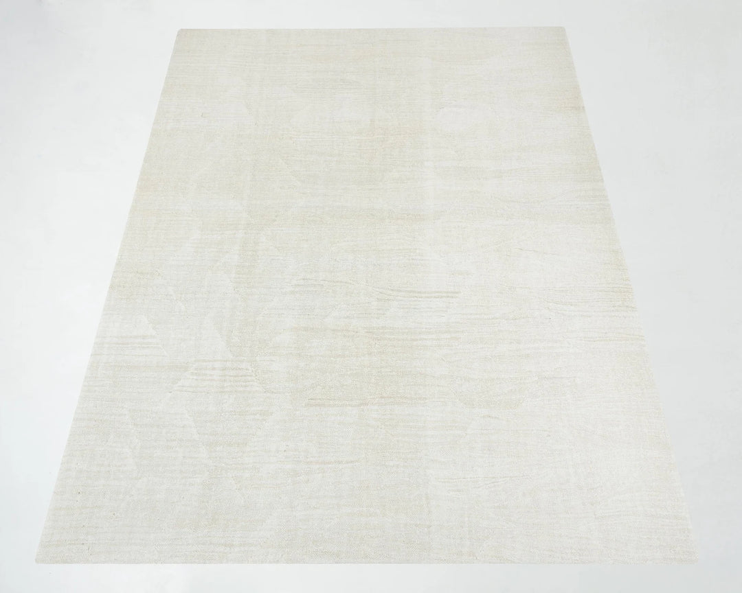White Turkish Kilim Rug 8' 4" x 10' 11" Flat-Weave | No. VR36973