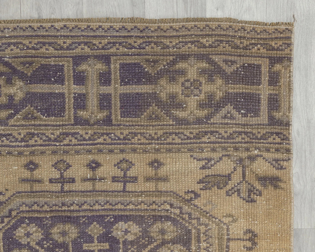 Multicolor Turkish Oushak Rug 2'7" x 11'4" Hand-Knotted pattern