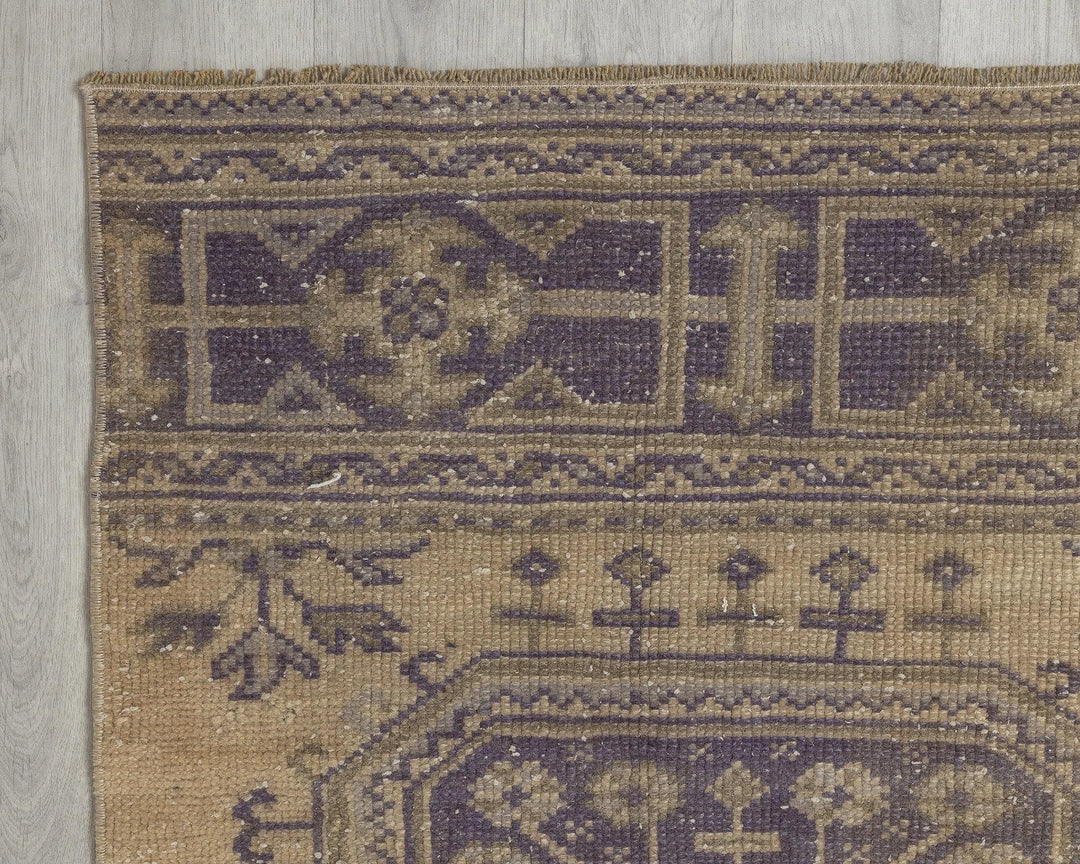 Multicolor Turkish Oushak Rug 2'7" x 11'4" Hand-Knotted border