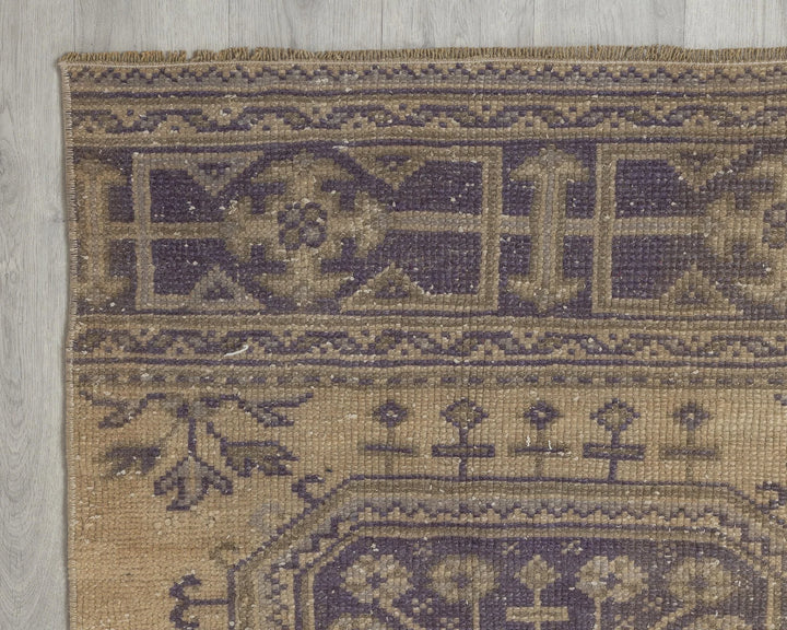 Multicolor Turkish Oushak Rug 2'7" x 11'4" Hand-Knotted border