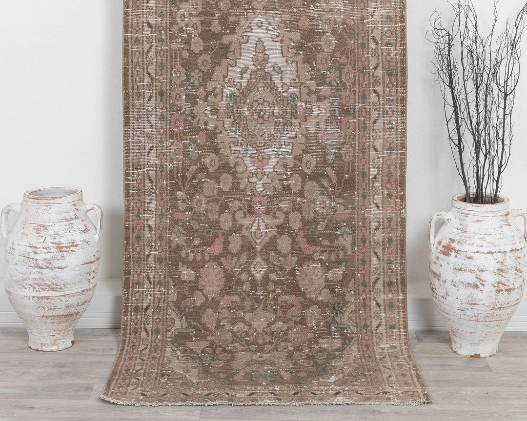 Multicolor Turkish Oushak Rug 3' 2" x 9' 9" Hand-Knotted | No. VR37035