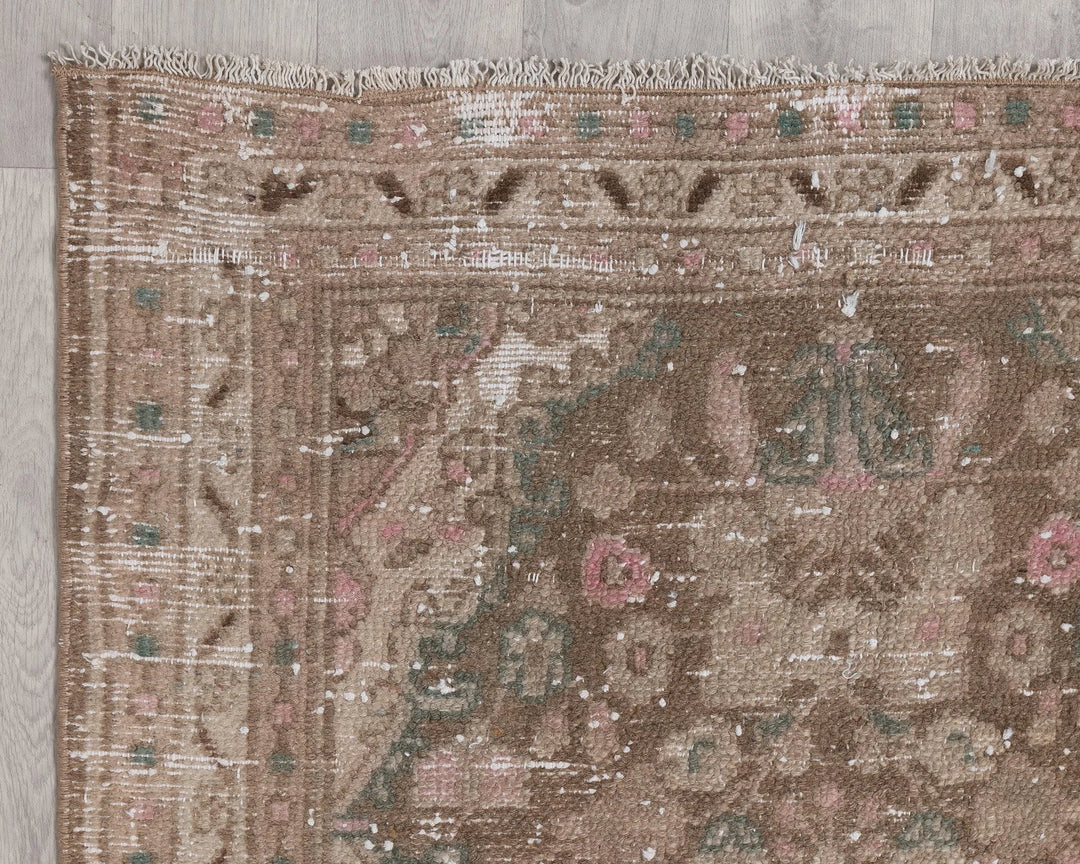 Multicolor Turkish Oushak Rug 3' 2" x 9' 9" Hand-Knotted | No. VR37035