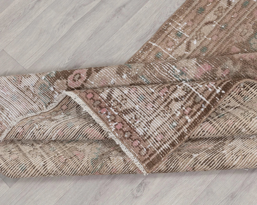 Multicolor Turkish Oushak Rug 3' 2" x 9' 9" Hand-Knotted | No. VR37035