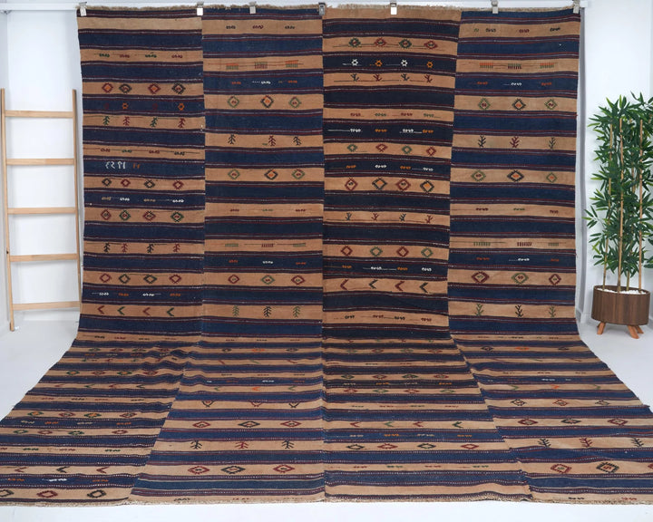 Multicolor Turkish Kilim Rug 9' 6" x 13' 1" Flat-Weave | No. VR37041