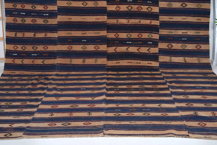 Multicolor Turkish Kilim Rug 9' 6" x 13' 1" Flat-Weave | No. VR37041