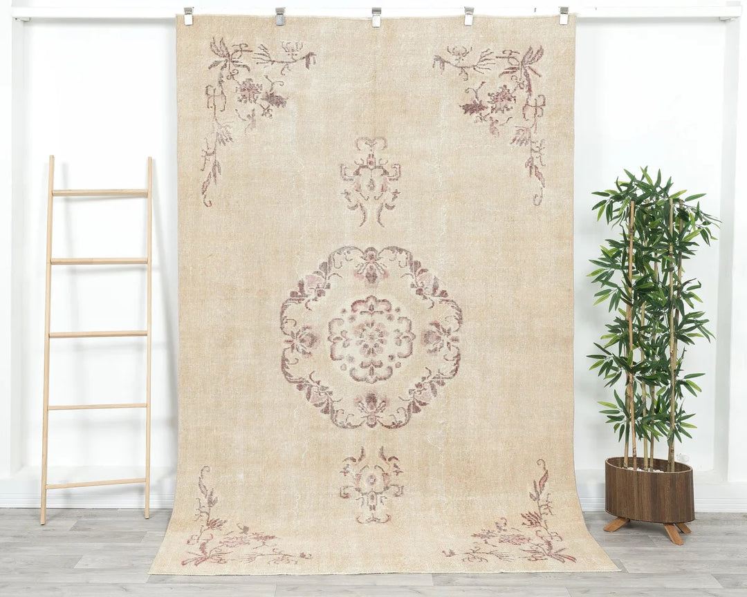 Multicolor Turkish Oushak Rug 8' 4" x 5' 7" Hand-Knotted | No. VR37212