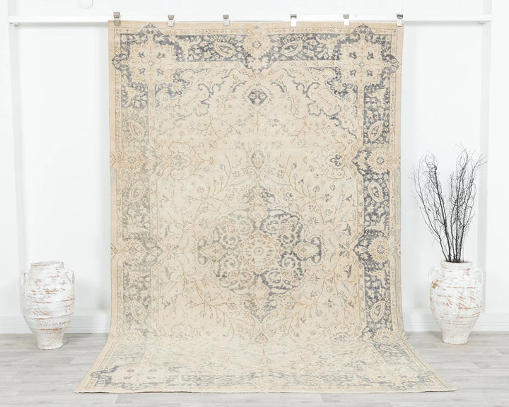 Multicolor Turkish Oushak Rug 6'3" x 9'10" Hand-Knotted | No. VR37251