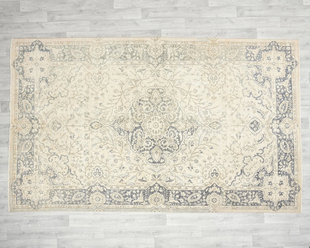 Multicolor Turkish Oushak Rug 6'3" x 9'10" Hand-Knotted | No. VR37251