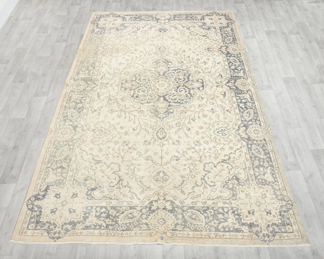 Multicolor Turkish Oushak Rug 6'3" x 9'10" Hand-Knotted | No. VR37251