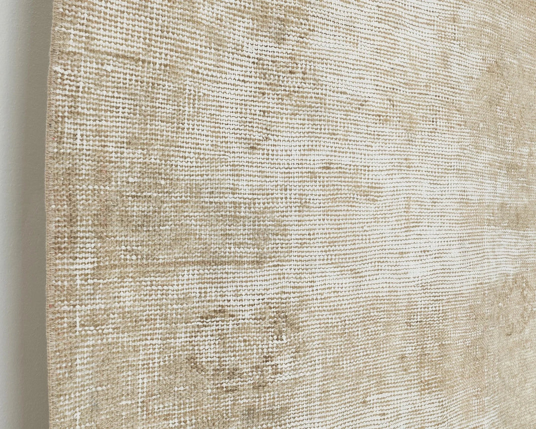 Beige Turkish Oushak Rug 3' x 11' 6" Hand-Knotted | No. VR37291