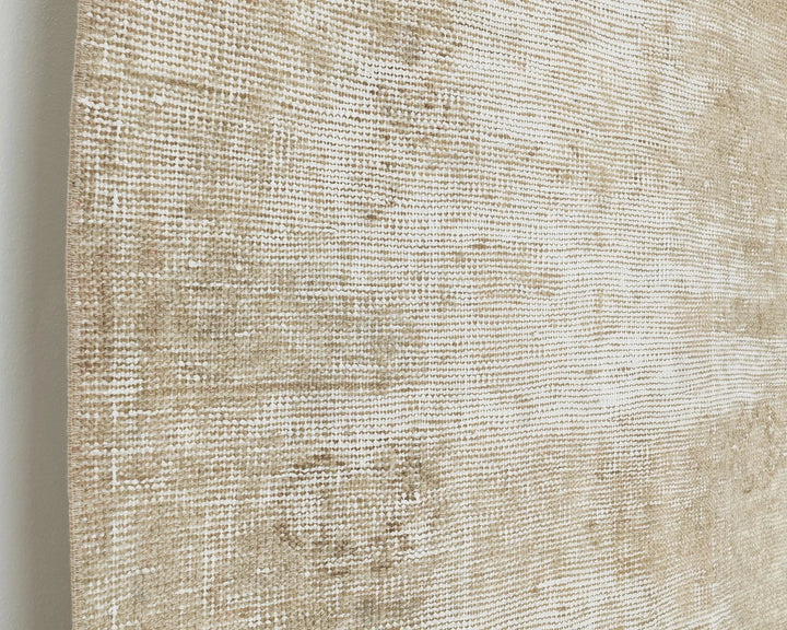 Beige Turkish Oushak Rug 3' x 11' 6" Hand-Knotted | No. VR37291