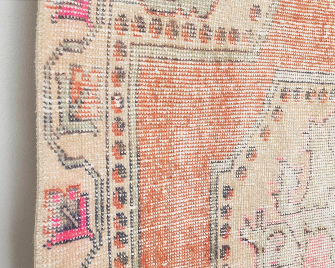 Beige Turkish Oushak Rug 4' 3" x 7' 9" Hand-Knotted | No. VR37450