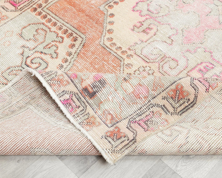 Beige Turkish Oushak Rug 4' 3" x 7' 9" Hand-Knotted | No. VR37450