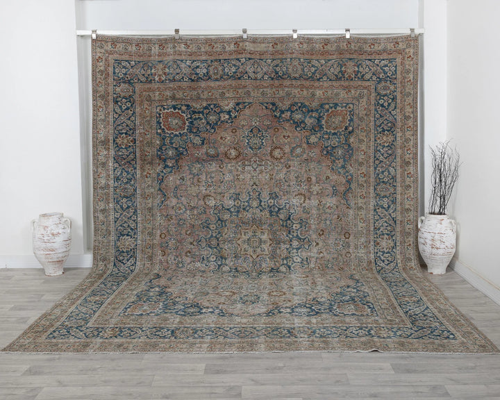 Multicolor Turkish Oushak Rug 9' 6" x 12' 2" Hand-Knotted
