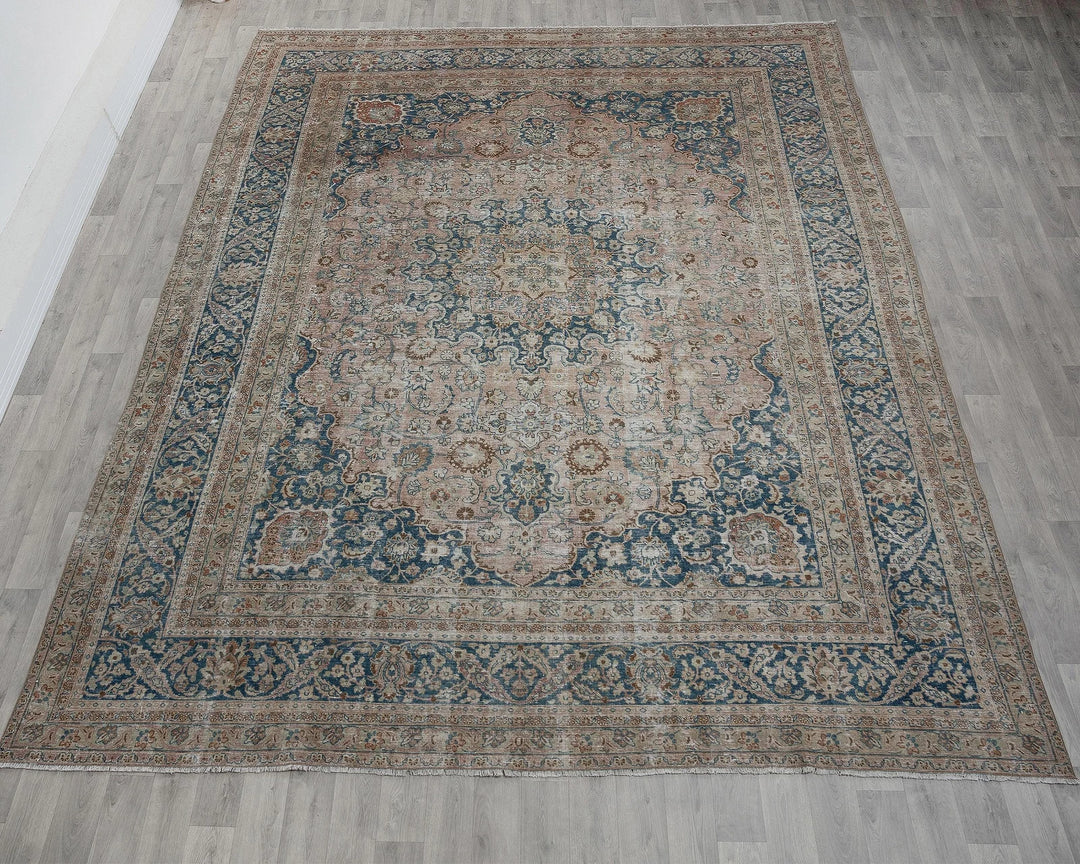 Multicolor Turkish Oushak Rug 9' 6" x 12' 2" Hand-Knotted view 9