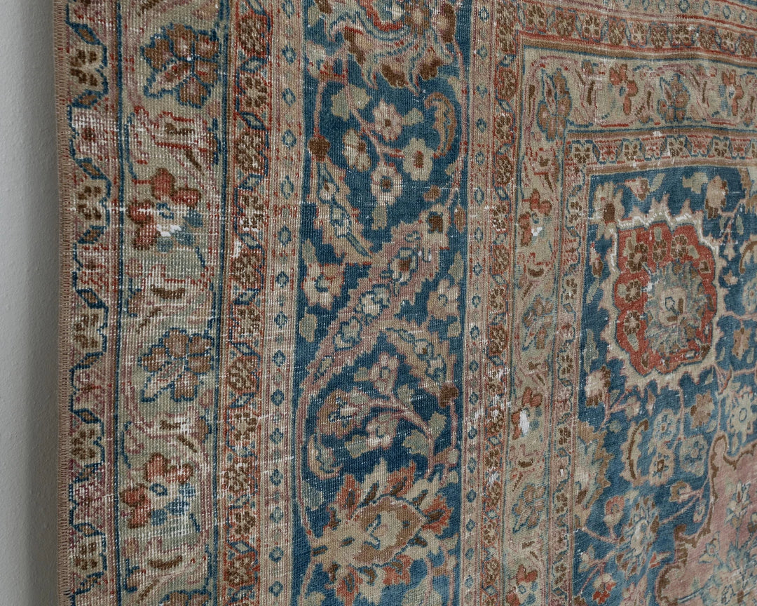 Multicolor Turkish Oushak Rug 9' 6" x 12' 2" Hand-Knotted pattern