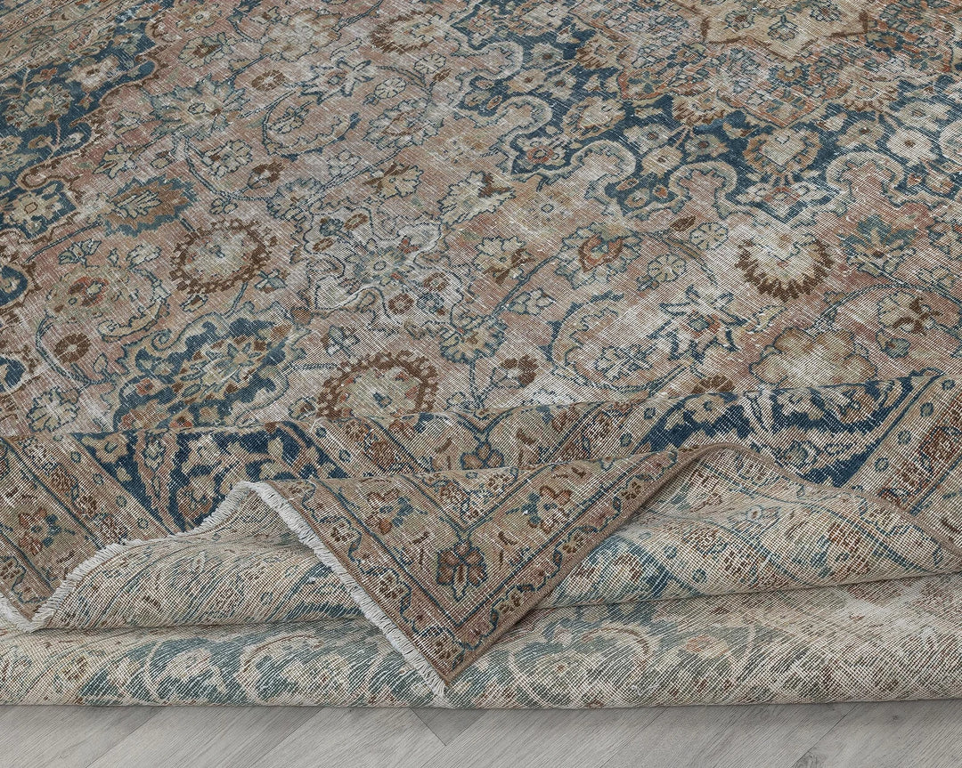 Multicolor Turkish Oushak Rug 9' 6" x 12' 2" Hand-Knotted field