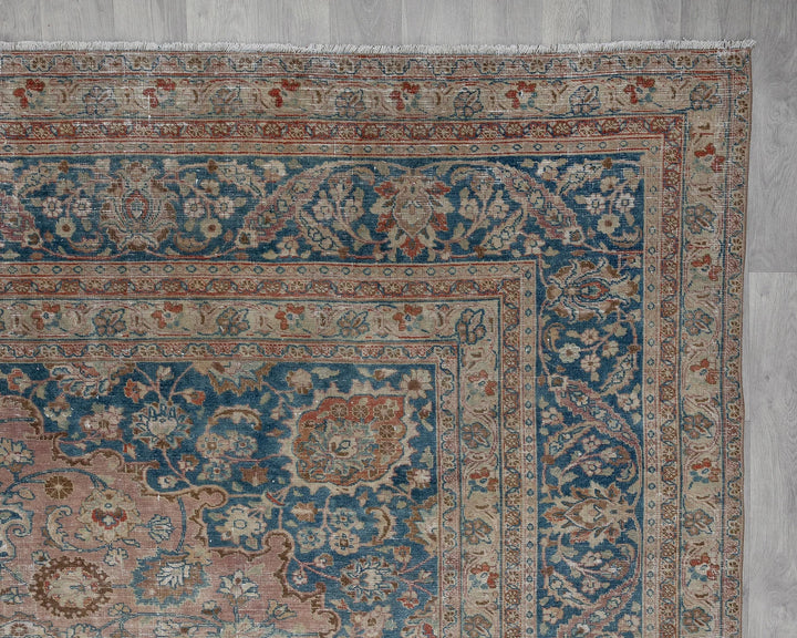 Multicolor Turkish Oushak Rug 9' 6" x 12' 2" Hand-Knotted texture