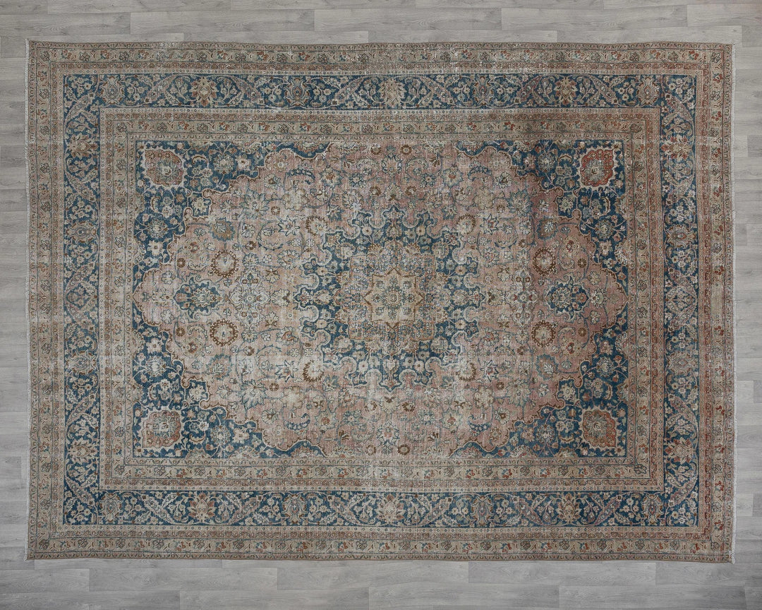 Multicolor Turkish Oushak Rug 9' 6" x 12' 2" Hand-Knotted reverse