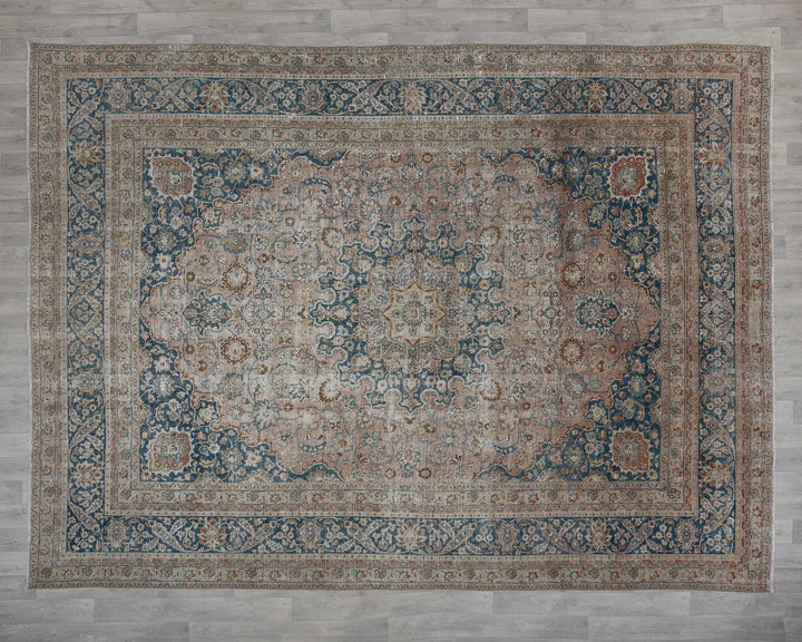 Multicolor Turkish Oushak Rug 9' 6" x 12' 2" Hand-Knotted reverse