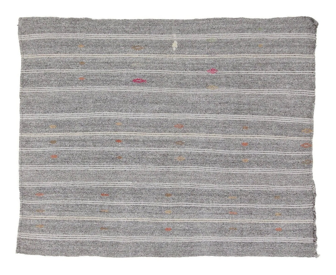 Gray Kilim Rug 7' 1" x 8' 4" | No. VR37535
