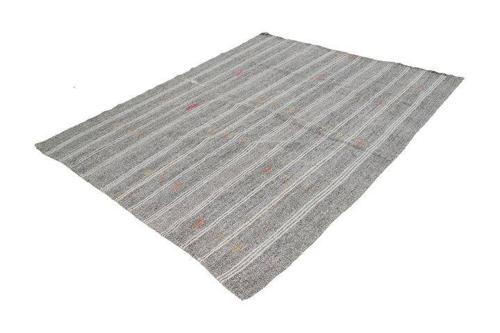 Gray Kilim Rug 7' 1" x 8' 4" | No. VR37535
