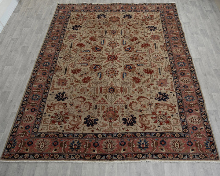 Multicolor Turkish Oushak Rug 8' x 11' Hand-Knotted view 9