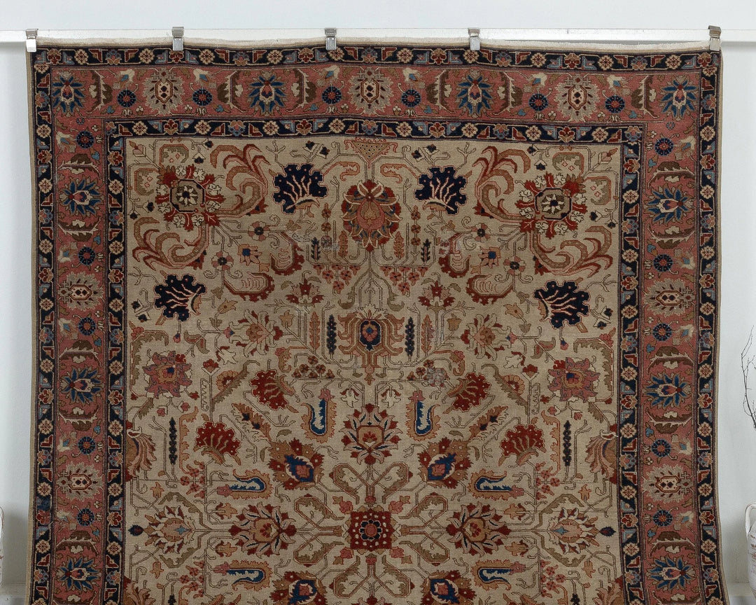 Multicolor Turkish Oushak Rug 8' x 11' Hand-Knotted detail