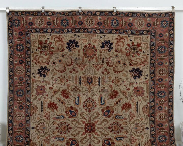 Multicolor Turkish Oushak Rug 8' x 11' Hand-Knotted detail