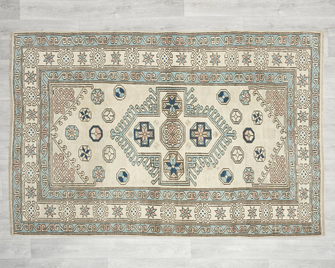 Multicolor Turkish Oushak Rug 6' 3" x 4' 2" Hand-Knotted | No. VR37768