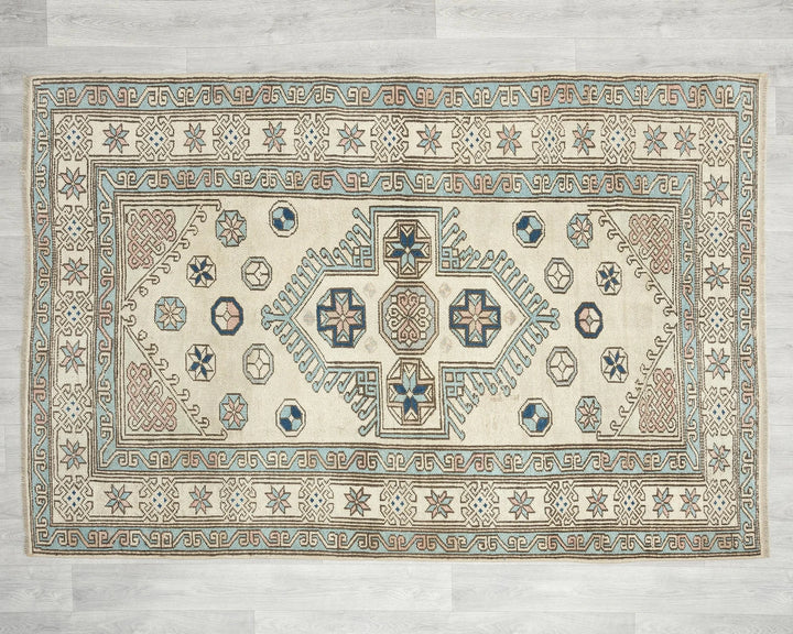 Multicolor Turkish Oushak Rug 6' 3" x 4' 2" Hand-Knotted | No. VR37768