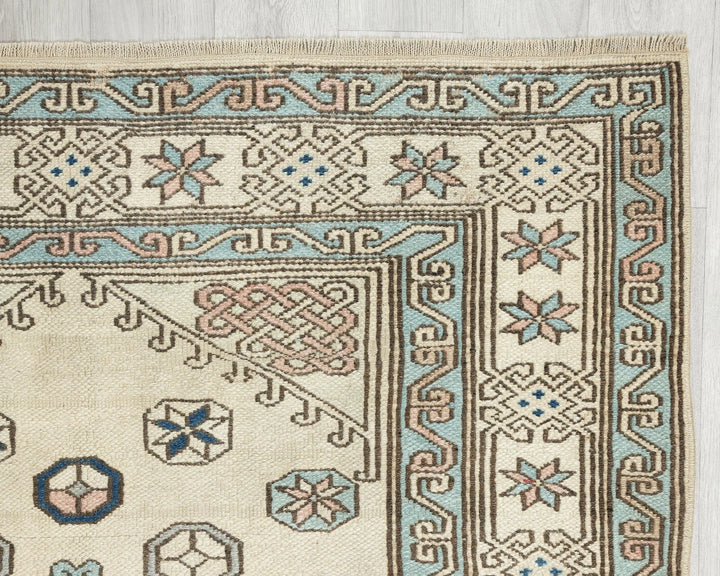 Multicolor Turkish Oushak Rug 6' 3" x 4' 2" Hand-Knotted | No. VR37768