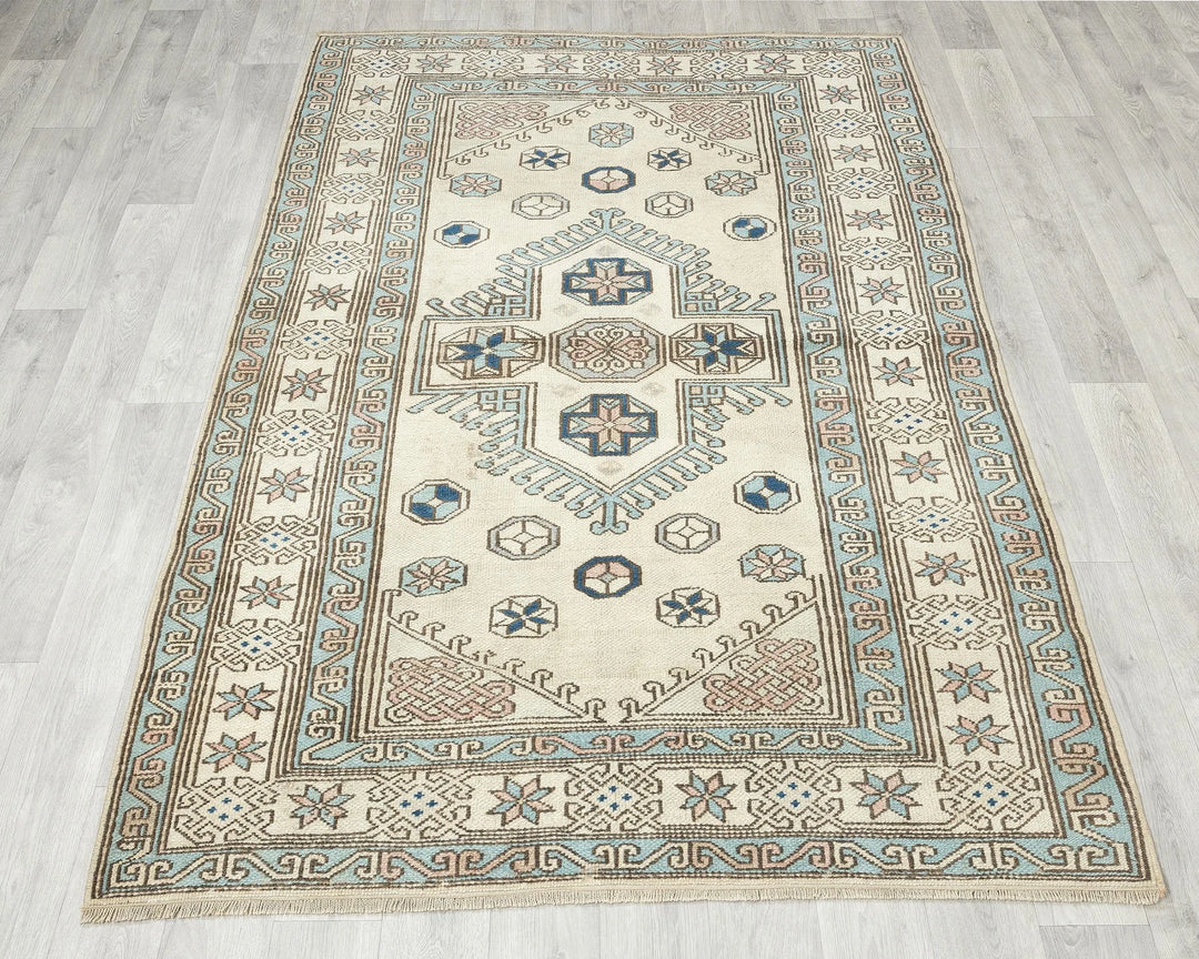 Multicolor Turkish Oushak Rug 6' 3" x 4' 2" Hand-Knotted | No. VR37768