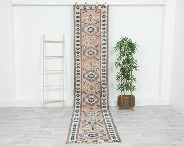 Multicolor Turkish Oushak Rug 2'5" x 11'7" Hand-Knotted | No. VR37785