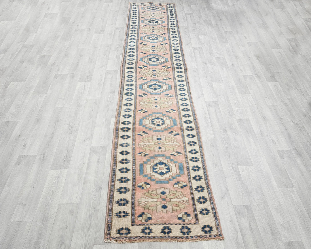 Multicolor Turkish Oushak Rug 2'5" x 11'7" Hand-Knotted | No. VR37785