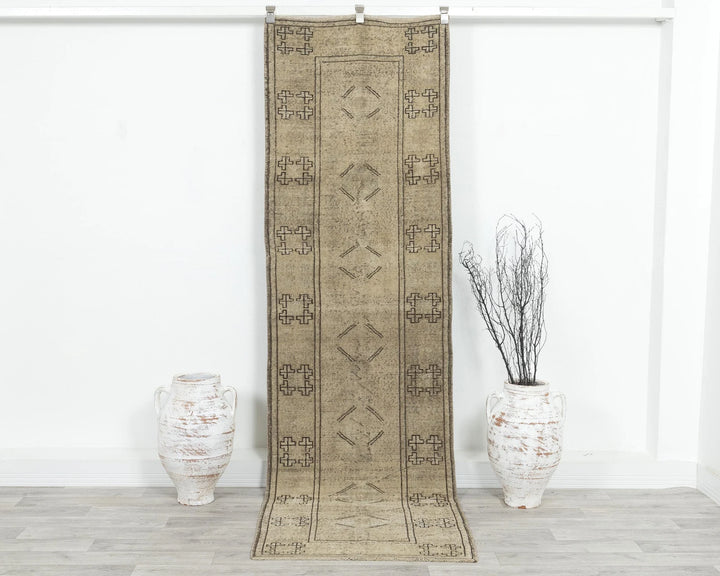 Multicolor Turkish Oushak Rug 2'7" x 9' Hand-Knotted | No. VR37849