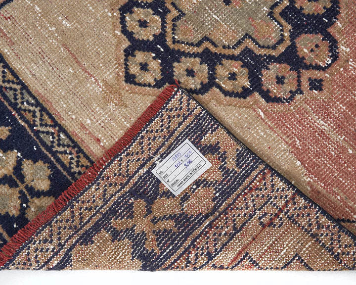 Multicolor Turkish Oushak Rug 3' 4" x 11' 7" Hand-Knotted | No. VR38083