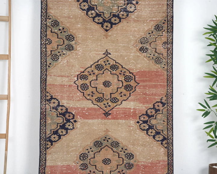 Multicolor Turkish Oushak Rug 3' 4" x 11' 7" Hand-Knotted | No. VR38083
