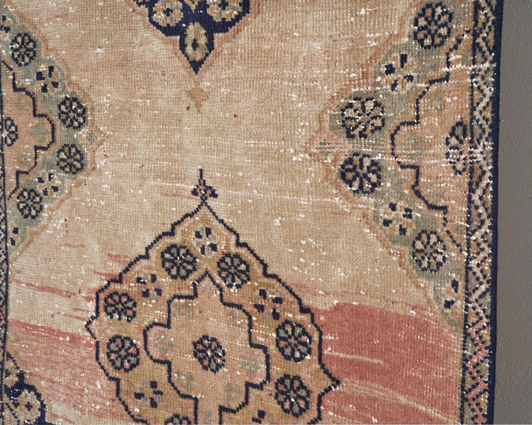 Multicolor Turkish Oushak Rug 3' 4" x 11' 7" Hand-Knotted | No. VR38083