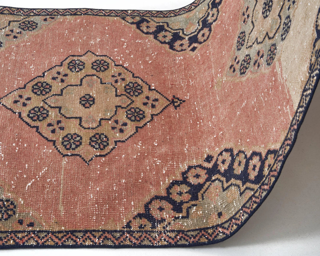 Multicolor Turkish Oushak Rug 3' 4" x 11' 7" Hand-Knotted | No. VR38083