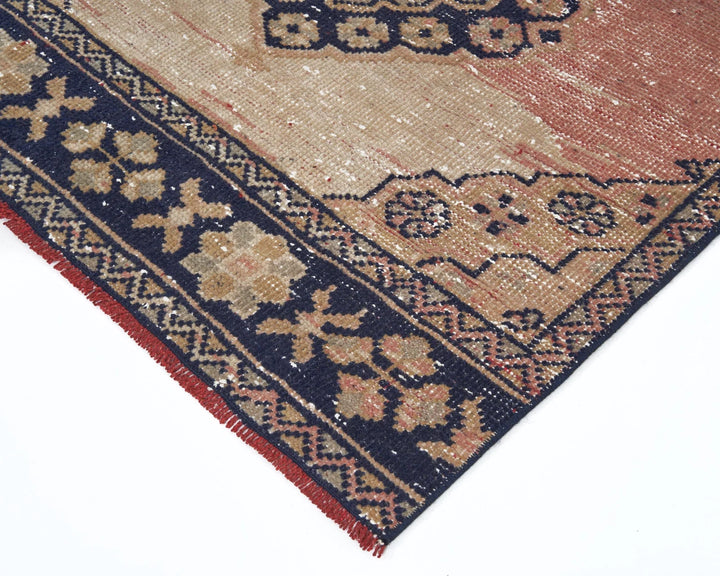 Multicolor Turkish Oushak Rug 3' 4" x 11' 7" Hand-Knotted | No. VR38083