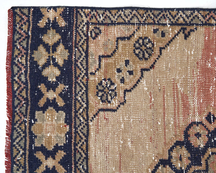 Multicolor Turkish Oushak Rug 3' 4" x 11' 7" Hand-Knotted | No. VR38083