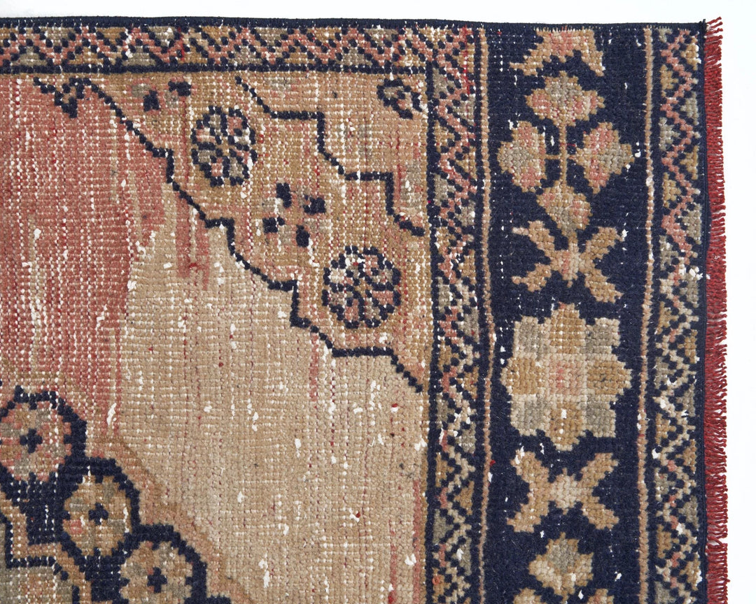 Multicolor Turkish Oushak Rug 3' 4" x 11' 7" Hand-Knotted | No. VR38083
