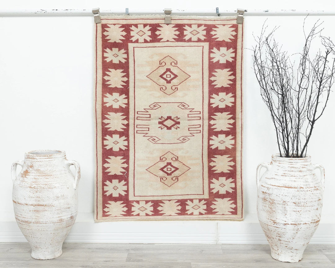 Multicolor Turkish Oushak Rug 2'10" x 3'11" Hand-Knotted | No. VR38268