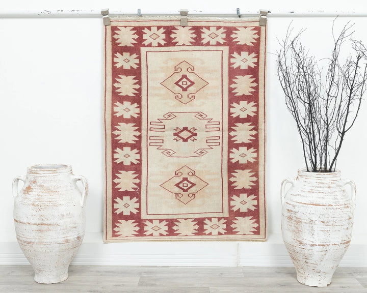 Multicolor Turkish Oushak Rug 2'10" x 3'11" Hand-Knotted | No. VR38268