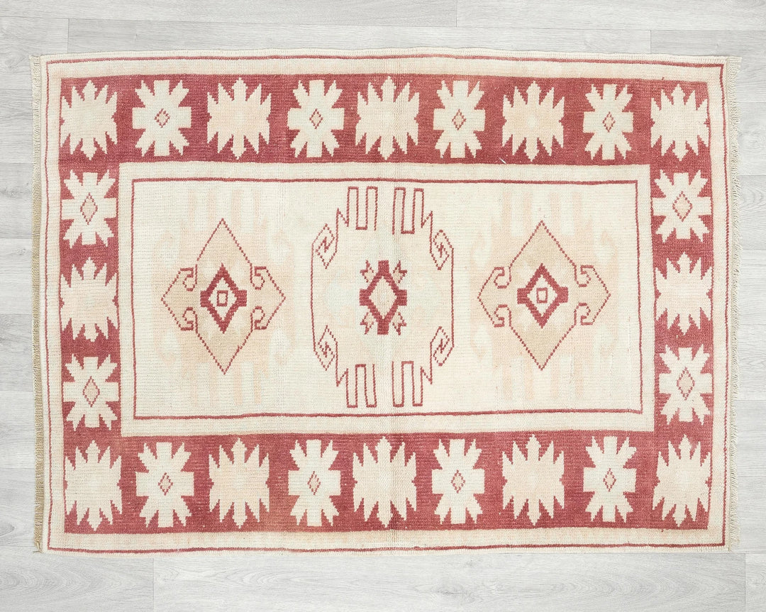 Multicolor Turkish Oushak Rug 2'10" x 3'11" Hand-Knotted | No. VR38268