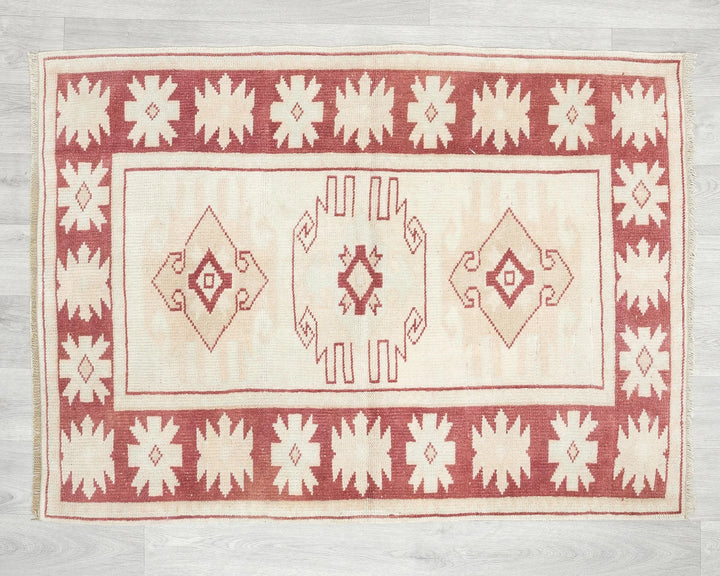 Multicolor Turkish Oushak Rug 2'10" x 3'11" Hand-Knotted | No. VR38268
