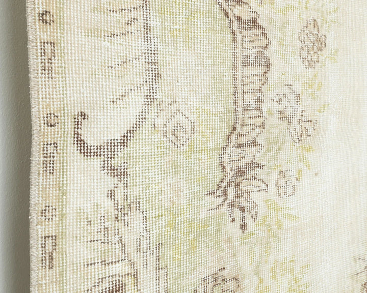 Beige Turkish Oushak Rug 6'2" x 9'8" Hand-Knotted | No. VR38297
