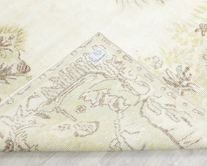 Beige Turkish Oushak Rug 6'2" x 9'8" Hand-Knotted | No. VR38297
