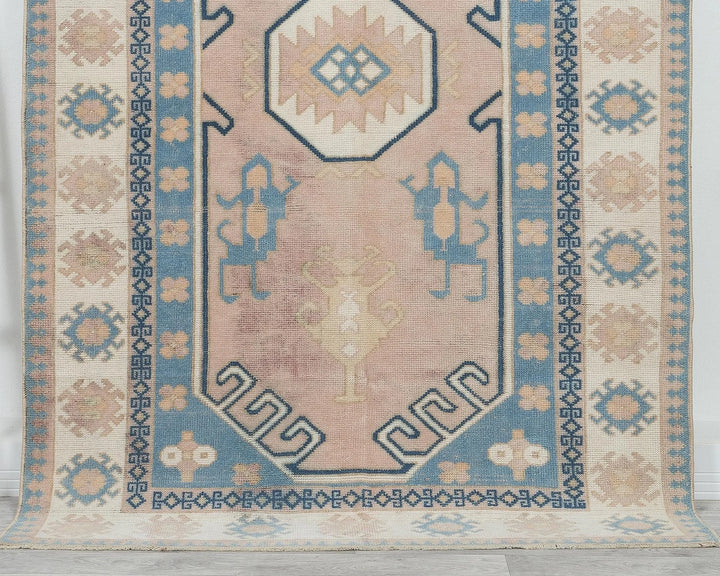 Multicolor Turkish Oushak Rug 4' 8" x 7' 3" Hand-Knotted | No. VR38460